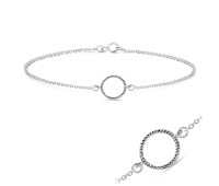 Twisted Circle Silver Anklet ANK-212n